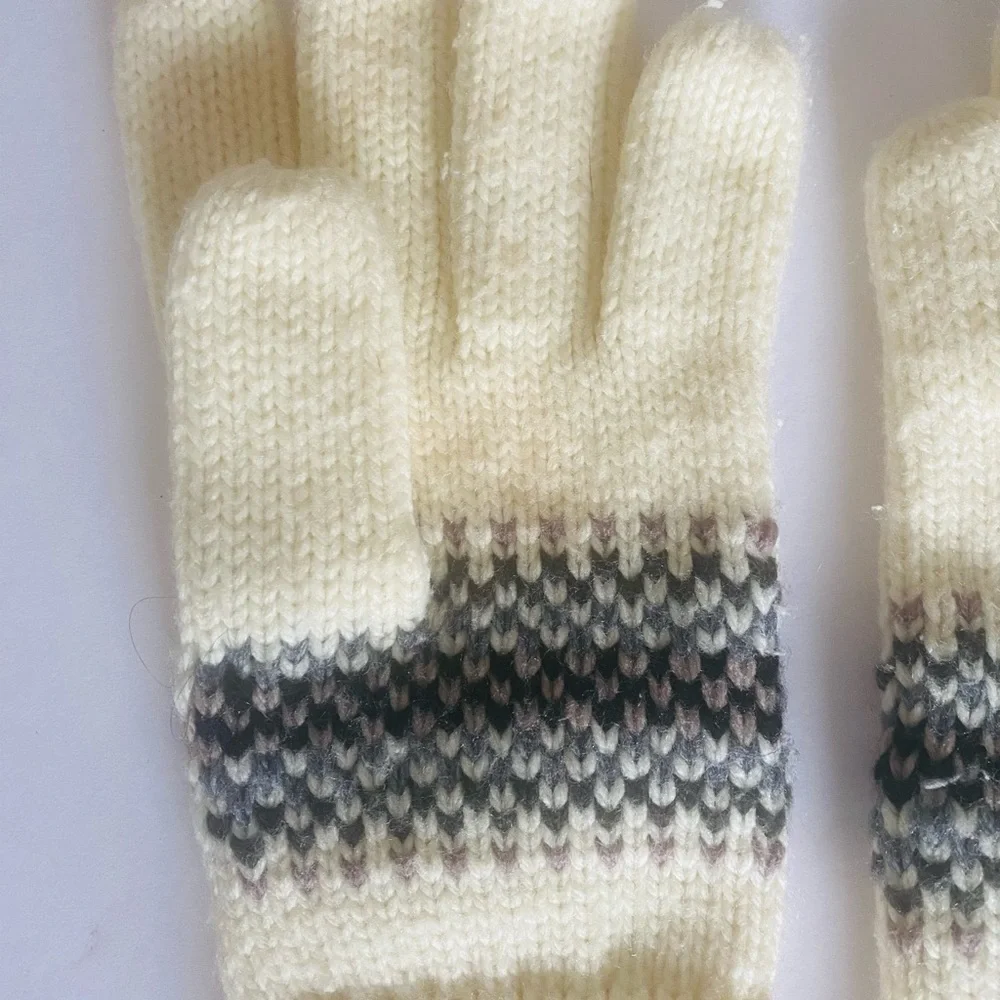 Fair Isle knit gloves, Sz. M/L